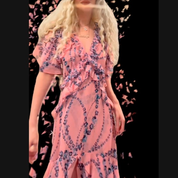 Floral Pink Ruffle Dress - Picture 4 of 6